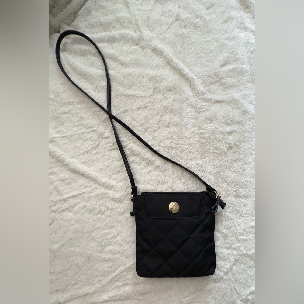 Tommy Hilfiger Black Crossbody Bag with Gold Accent